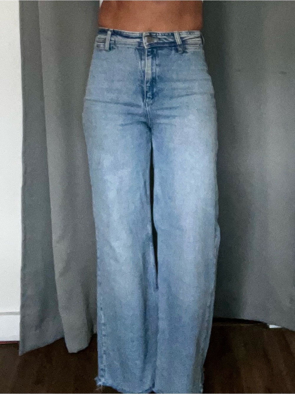 Mango Culottes Light Blue Wide-Leg High-Rise Jeans